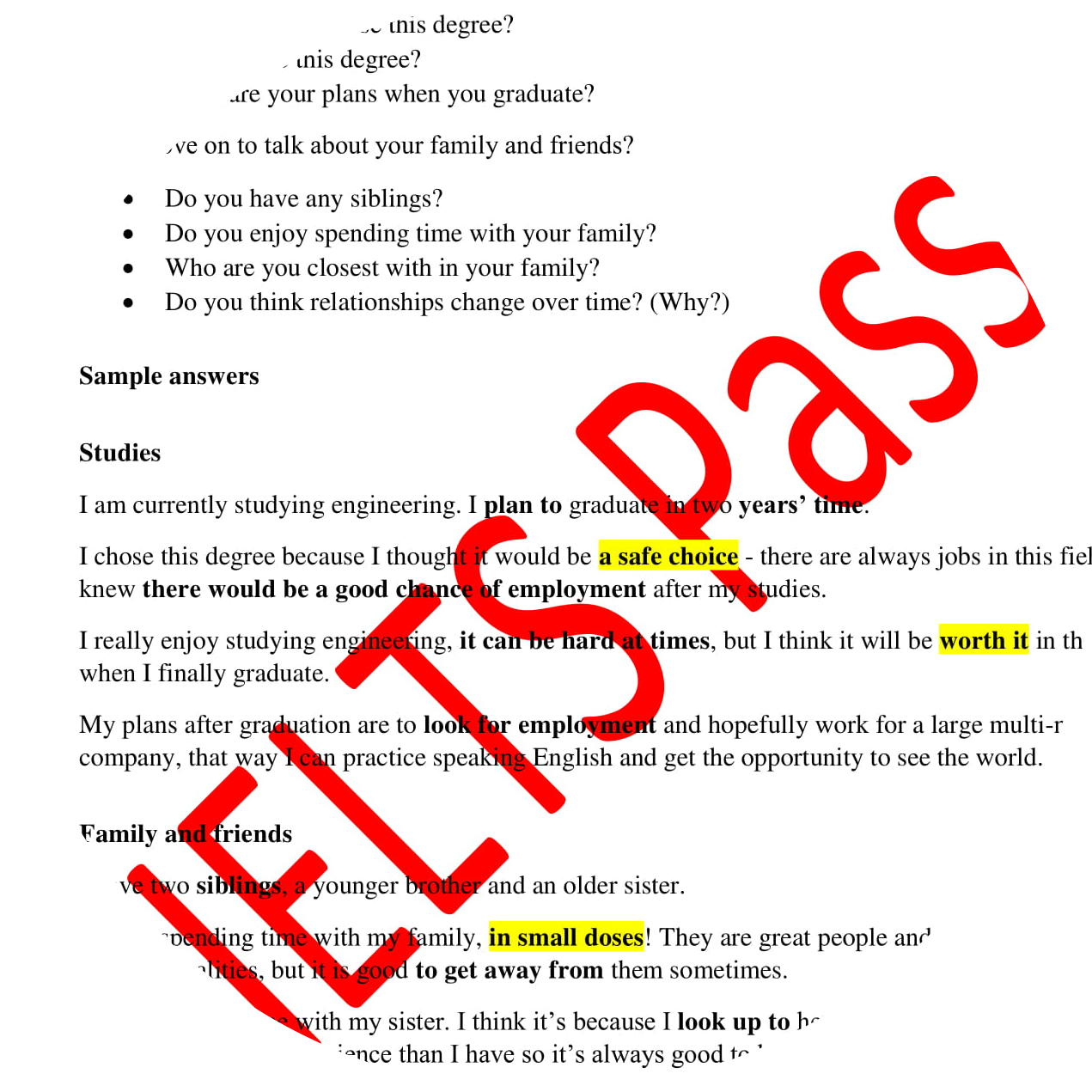 IELTS Speaking And Writing Model Answers And Vocabulary